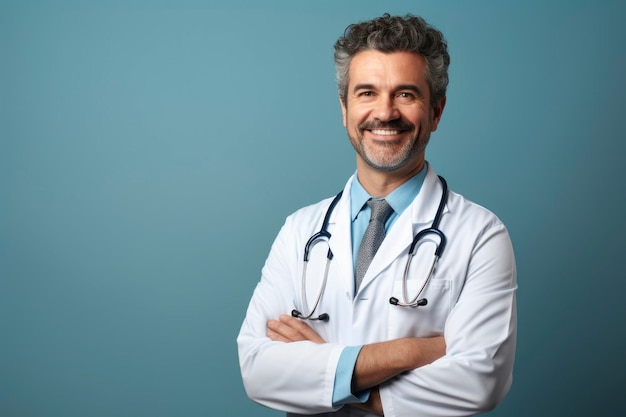 Um médico sorrindo para a câmera