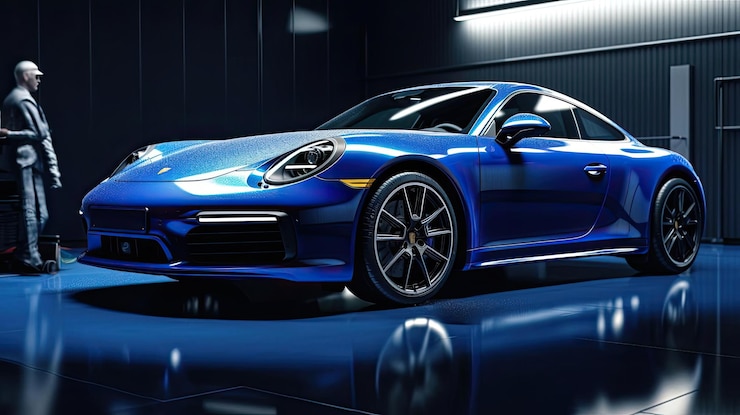 Foto um membro do serviço de cuidados com carros de pessoal no estilo de texturas luxuosas