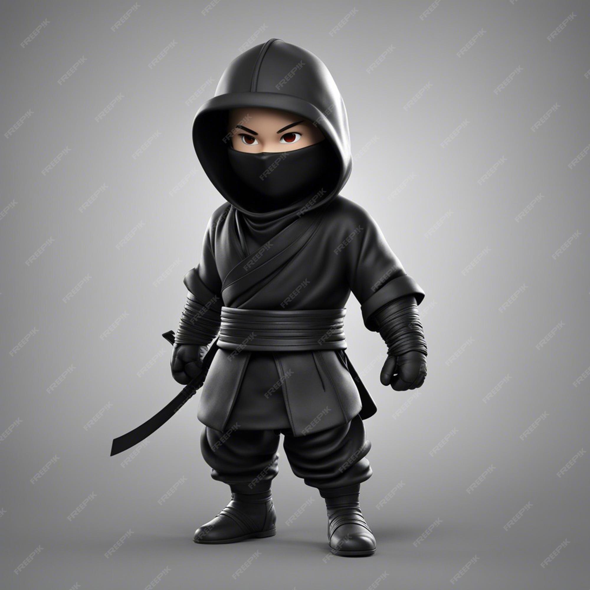 Preto ninja cartoon.vector ilustração . imagem vetorial de Milesthone©  112246740