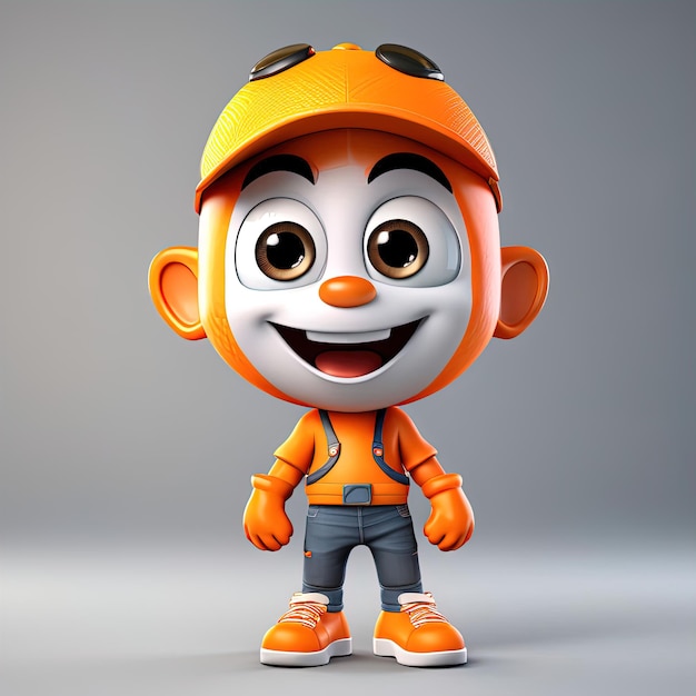 Um menino laranja de desenho animado.