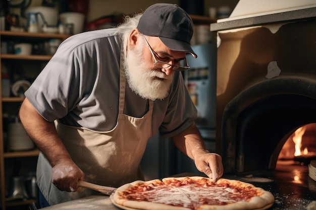 Um mestre de pizza de terceira geração.