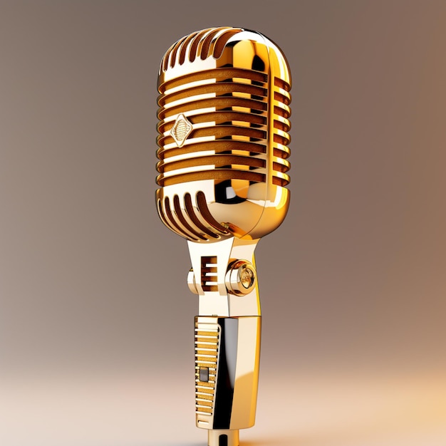 um microfone com uma luz brilhante atrás dele no estilo de laranja escuro e amarelo