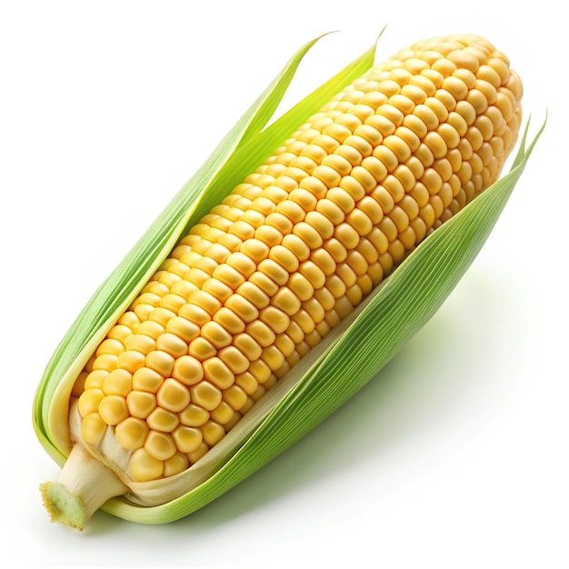 um milho é mostrado com um fundo branco