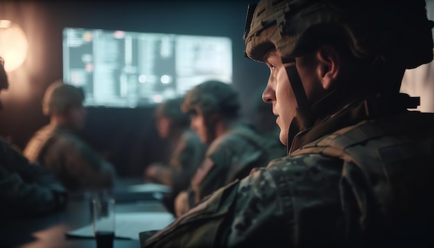 Um militar de alto escalão faz um briefing a uma equipa de agentes governamentais