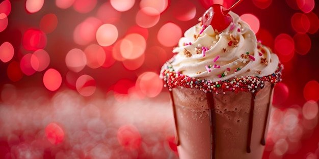 Um milkshake de chocolate de festa