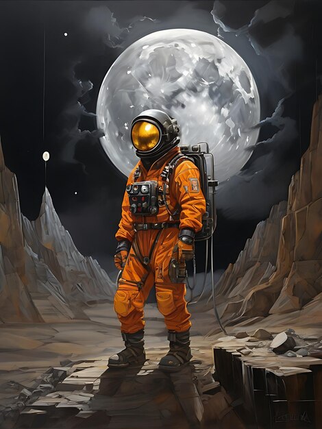 Um mineiro lunar arquetípico eletrizante.