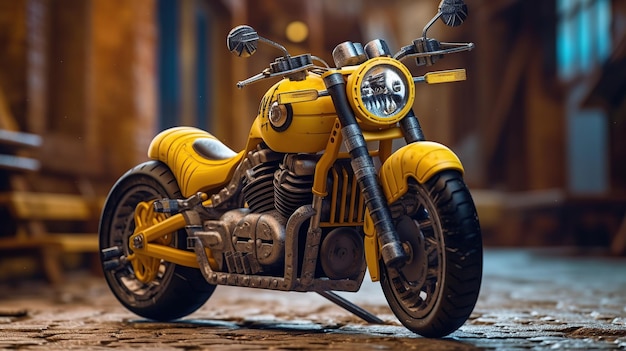 Um minion HD perfeito em uma motocicleta Generative AI