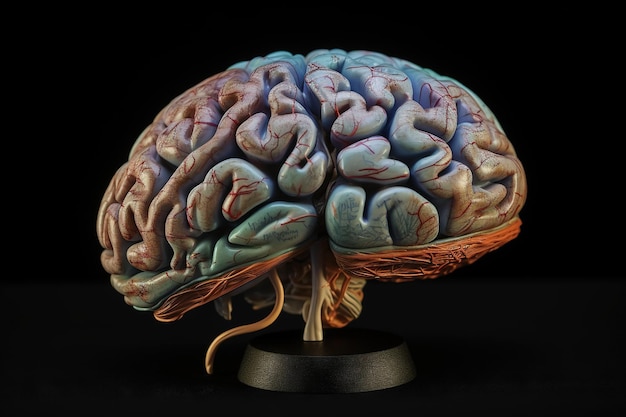 Um modelo 3D de um cérebro com a palavra cérebro nele