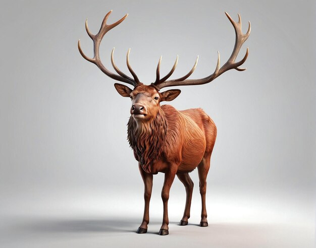 um modelo 3D de um cervo vermelho