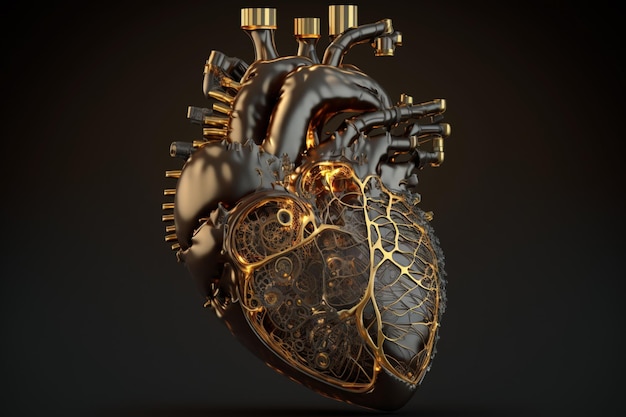 Um modelo 3d de um coração humano.