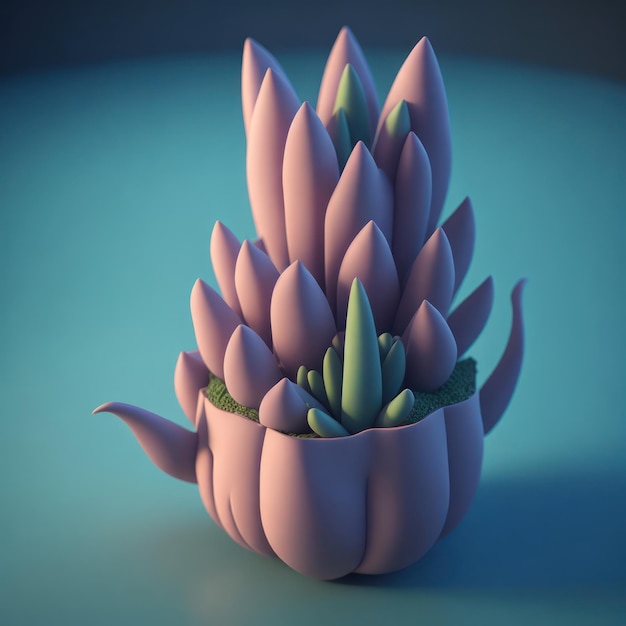 Um modelo 3d de um vaso de planta com uma planta dentro.