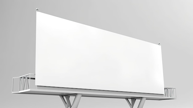 Um modelo afiado de um outdoor com anúncio personalizável isolado em um fundo branco