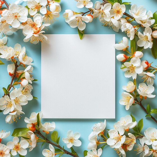 Foto um modelo de cartão de saudação em branco com fundo colorido