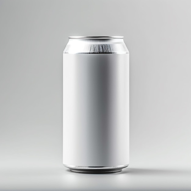 Foto um modelo de garrafa de refrigerante de lata branca sem etiqueta