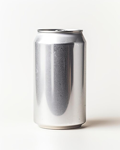 Foto um modelo de lata de alumínio de soda isolado em branco no estilo de perceptivo