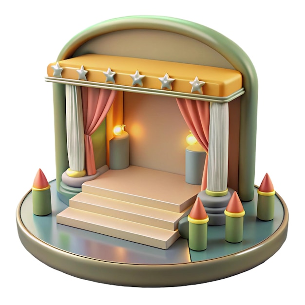 um modelo de palco com um palco com uma palca com um palca com uma palcha com uma palco