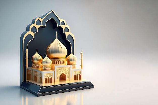 Um modelo de papel dourado e preto de um taj mahal.