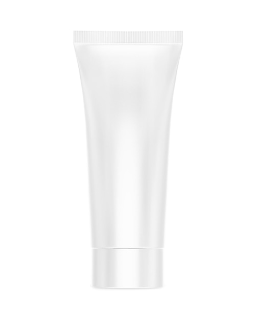 um modelo de tubo cosmético branco isolado sobre um fundo branco