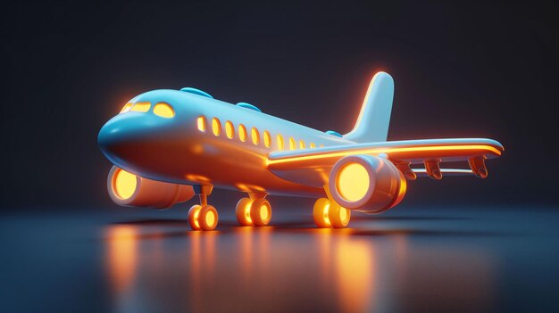 um modelo de um avião com luzes nele viagem de lazer conceito de férias de verão dia de maio semana de ouro airpl