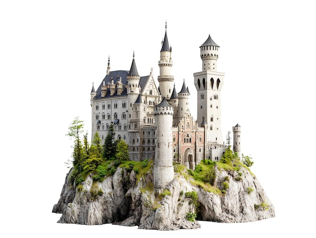 um modelo de um castelo em uma rocha