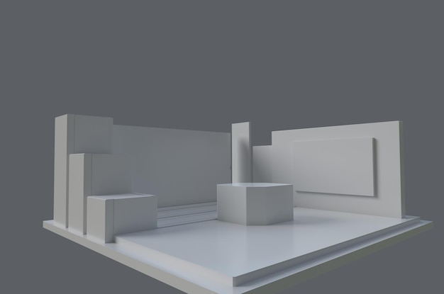 Um modelo de um edifício com uma pequena área para o edifício.