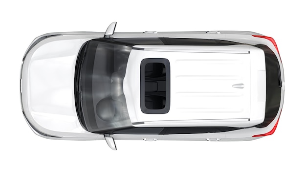 Foto um modelo de um suv branco compacto em uma ilustração 3d de fundo branco