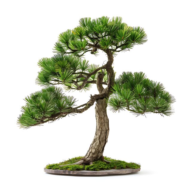 Foto um modelo de uma árvore bonsai com um fundo branco