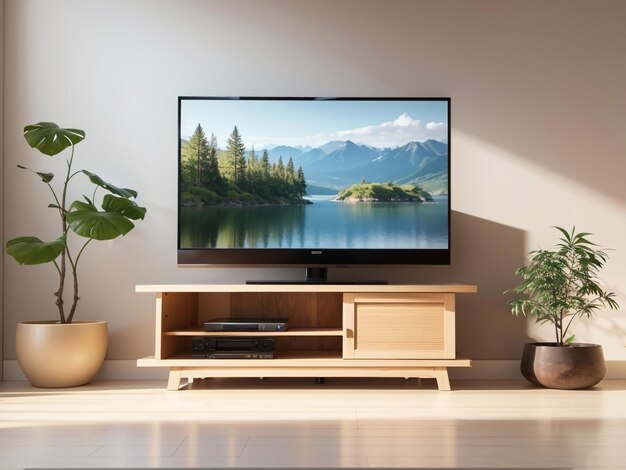 Um moderno suporte de TV de canto isolado em um fundo transparente
