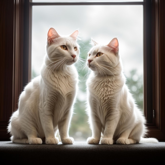 Um momento de reflexão para dois gatos