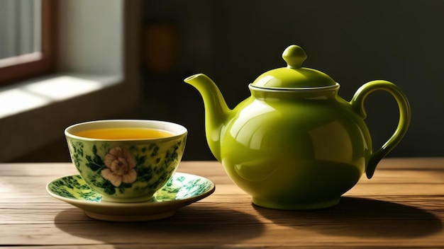 Um momento de tranquilidade com uma chávena de chá