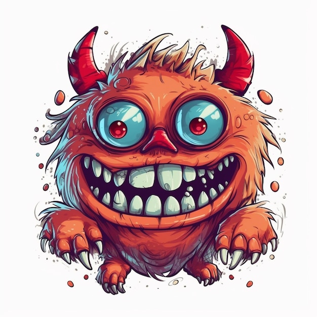 Um monstro de desenho animado com óculos e uma bea rdA monstro de animado com olhos e barba