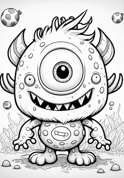 Um monstro de desenho animado com olhos grandes e nariz grande generativo ai