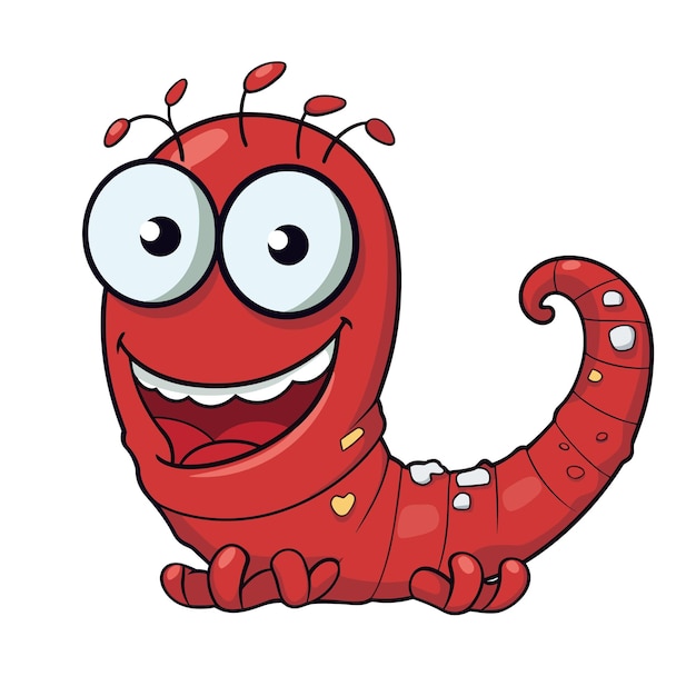 Um monstro vermelho com olhos grandes e um grande sorriso.