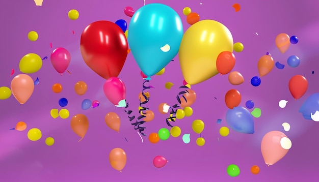 Foto um monte de balões de festa coloridos background generative ai