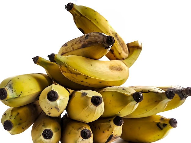 Um monte de banana Nam Wah velha e madura que é muito saborosa e doce