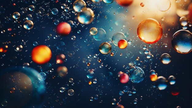 Um monte de bolhas flutuando num espaço cheio
