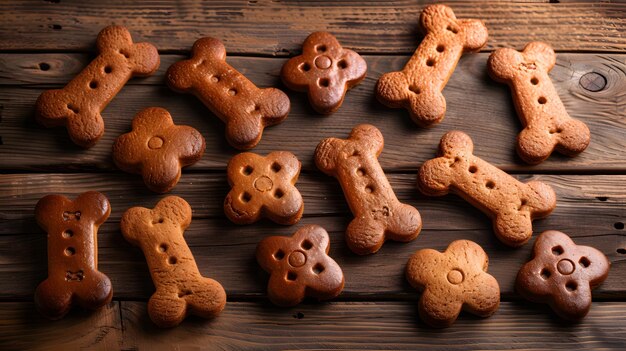 Um monte de bondade de cachorrinho Muitos biscoitos caseiros para o deleite do jantar