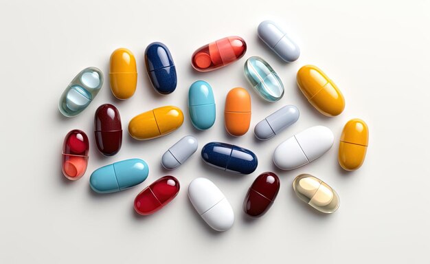 Foto um monte de comprimidos que estão em uma mesa