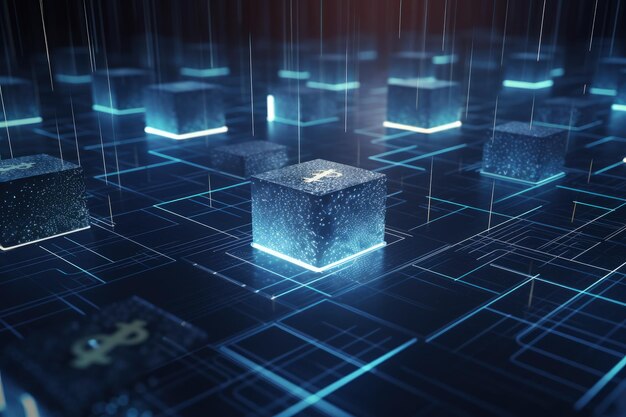 Um monte de cubos que estão em uma IA generativa de mesa