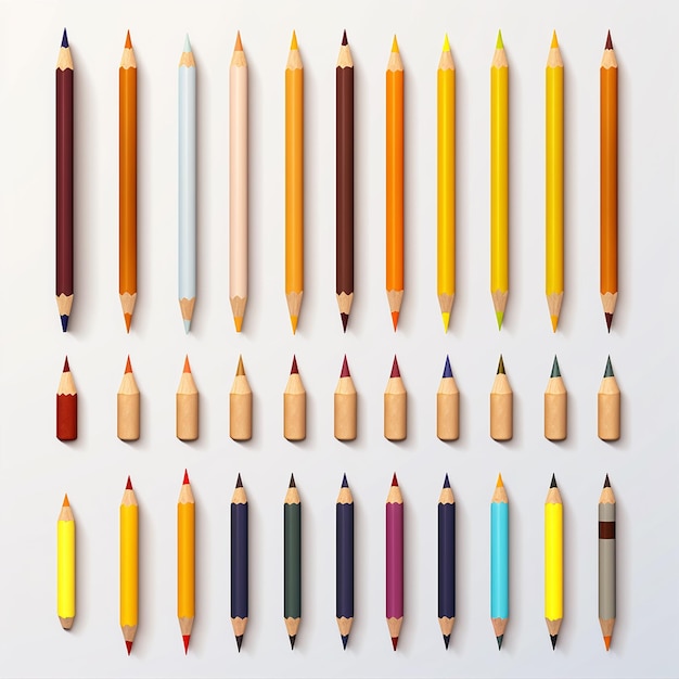 um monte de diferentes materiais escolares em um fundo branco imagens separadamente estilo de desenho animado 3D