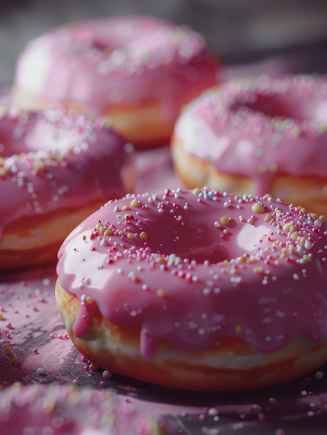 um monte de donuts com salpicaduras sobre eles