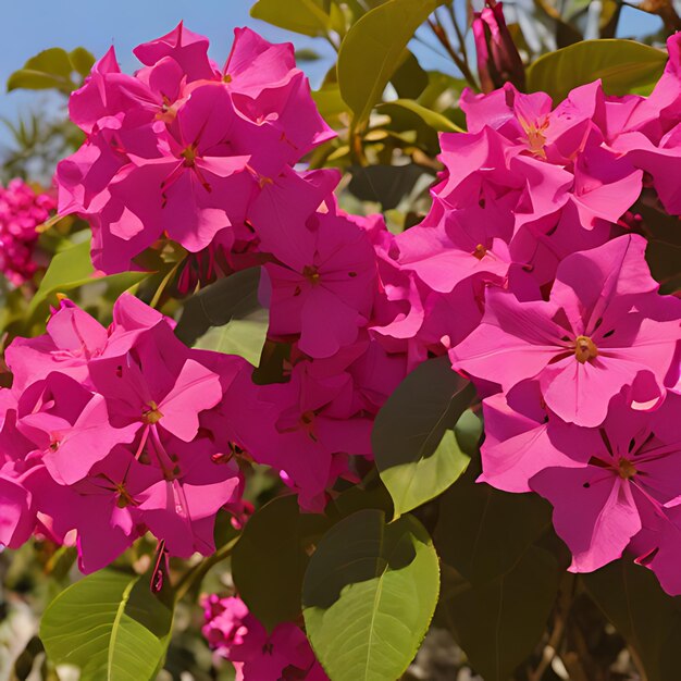 Foto um monte de flores cor-de-rosa que estão lá fora