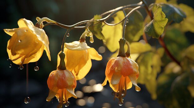 Foto um monte de fotos de groundcherry molhadas criadas por ia