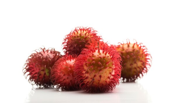 Um monte de frutas vermelhas em um fundo branco