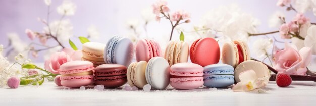 Um monte de macarons em cima de uma mesa Imagem digital Decoração de casamento