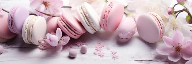 Um monte de macarons em cima de uma mesa Imagem digital Decoração de casamento