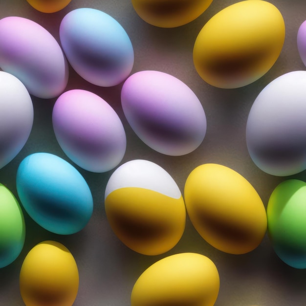 Um monte de ovos coloridos com a palavra páscoa no fundo.