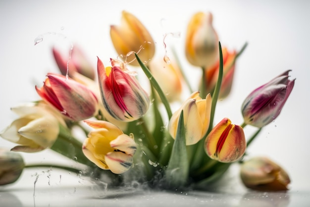 Um monte de tulipas com a palavra tulipas