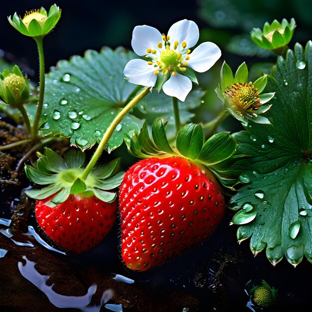 um morango com a palavra morango nele