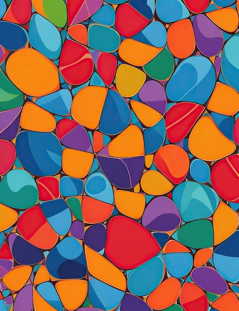 Um mosaico colorido vibrante de formas e texturas de fundo cativantes
